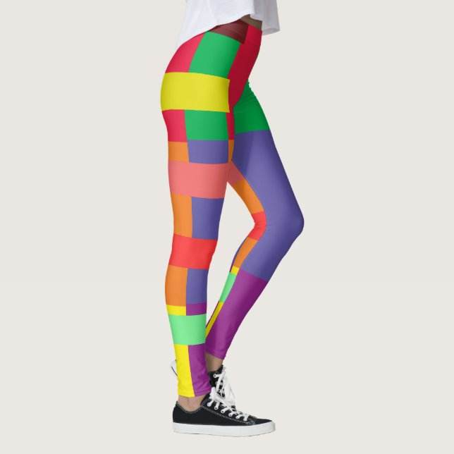 Leggings Blocage de couleur Bande arc-en-ciel (Droite)