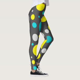 Leggings Blocs turquoise vert focalisés Jambes Abstraites