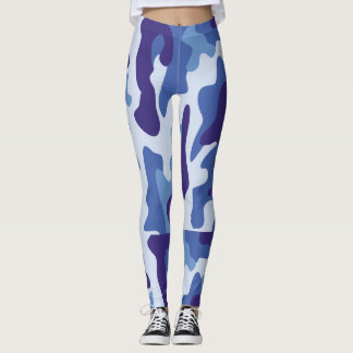 Leggings Blue camouflage pattern