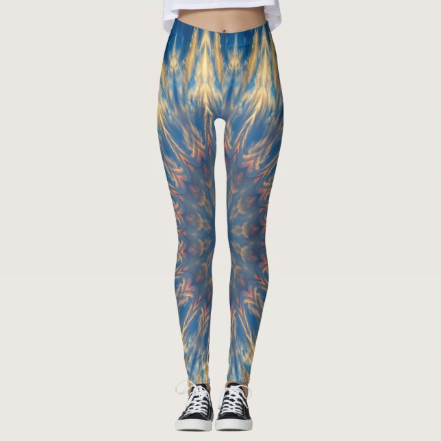 Leggings Blue Chakra Kaleidoscope Thunder_Cove (Devant)