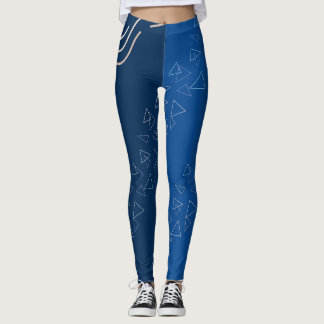 Leggings Blue Geometric | Modern Abstract Fitness Wear