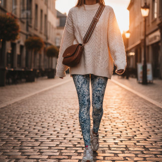 Leggings Blue Marble Abstract