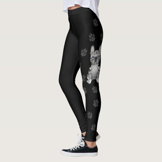 Leggings Blue Merle French Bulldog Frenchie Cute Chien & Pa (Gauche)