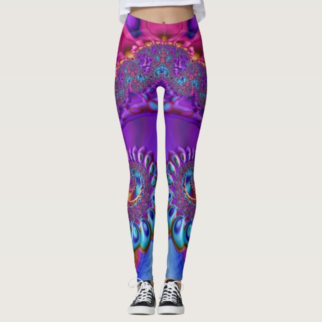 Leggings ~ blue purple pink ~ Original (Front)