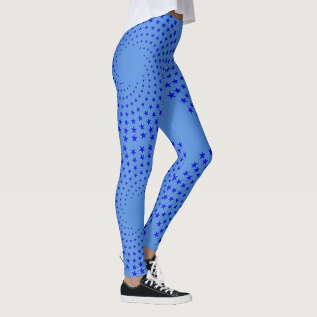 Leggings - Blue Spiral Stars (Right)