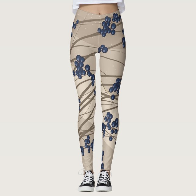 Leggings Blueberry Branches Botanique (Devant)