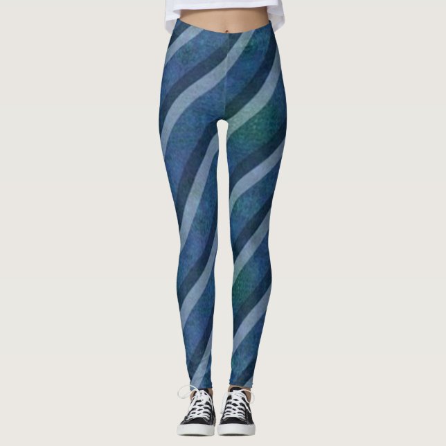 Leggings BLUES Diagonales Pantalons Yoga d'impression parfa (Devant)