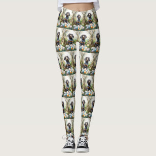 Leggings Bluetick Coonhound Chien avec Oeufs de Pâques Fête