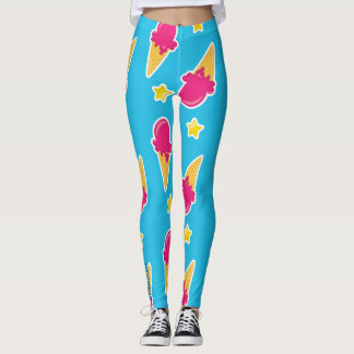 Leggings Boardwalk Bliss : Crème Glacée & Étoiles