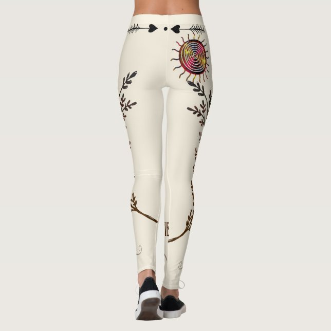 Leggings Boho Ancienne spirale Sun Rainbow Healing Yoga (Dos)