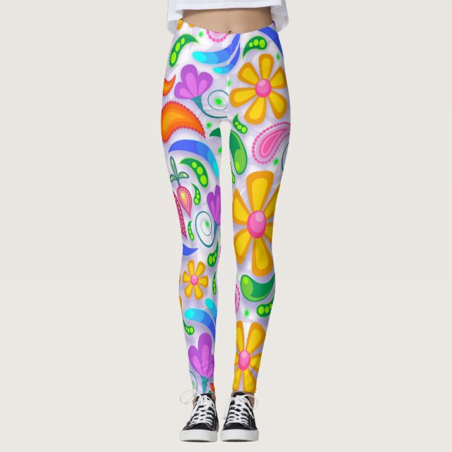 LEGGINGS BOHO BOHO FLORAL BOHEMIAN YOGA PANTS LEGINGS (Devant)