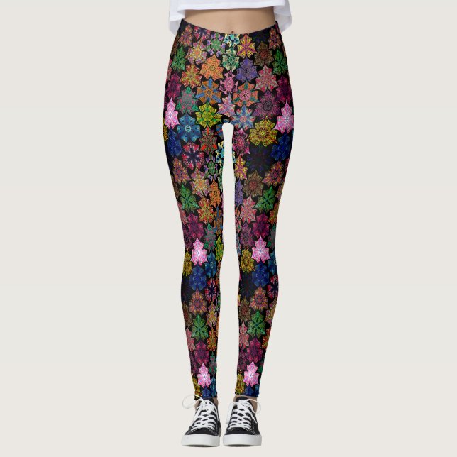 Leggings Boho coloré Mandala Motif (Devant)