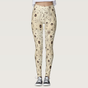 Leggings Boho Halloween Masques et Motif de torrents botani