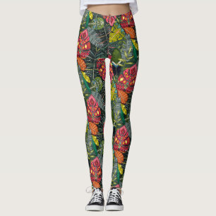 Leggings boho hojas