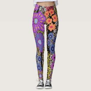 Leggings Boho Maximalist Floral Design