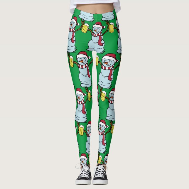 Leggings Boire de la bière Snowman Thunder_Cove (Devant)