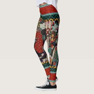 Leggings Bois de graveur samouraï de guerriers de Kabuki