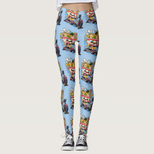 Leggings Bol de ramen mignon Machine à ramer Dessin animé F