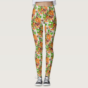 Leggings Bonbon gomme orange vert rouge saupoudré de motif