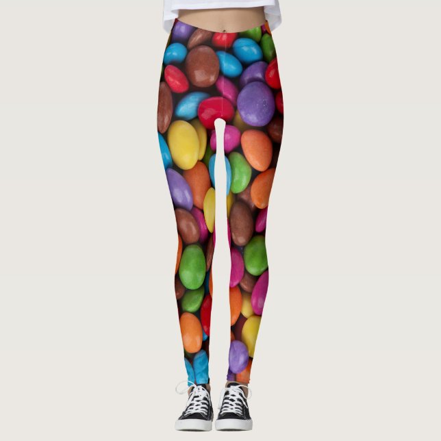 Leggings Bonbons colorés, Boutons de bonbons, Sucres, Nourr (Devant)