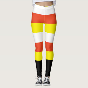 Leggings Bonbons cornu blanc orange jaune et noir Halloween