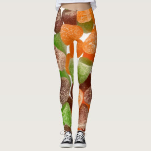 Leggings Bonbons de gomme rouge vert orange saupoudrés de s