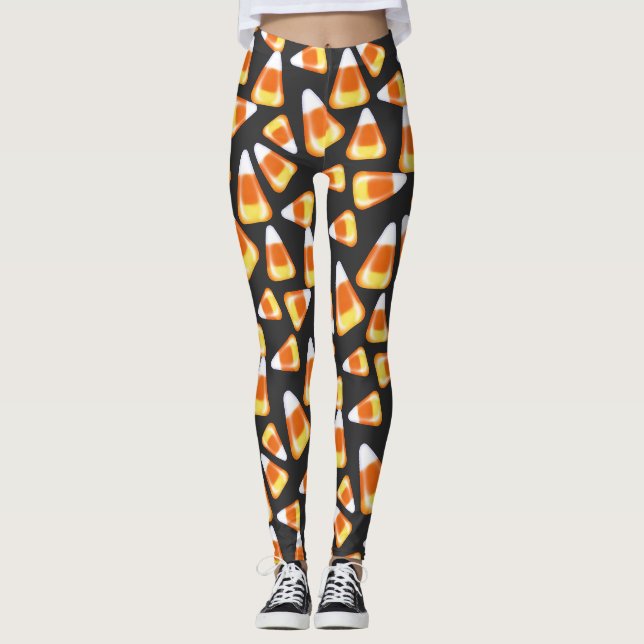 Leggings Bonbons d'Halloween motif, gâteries amusantes de b (Devant)