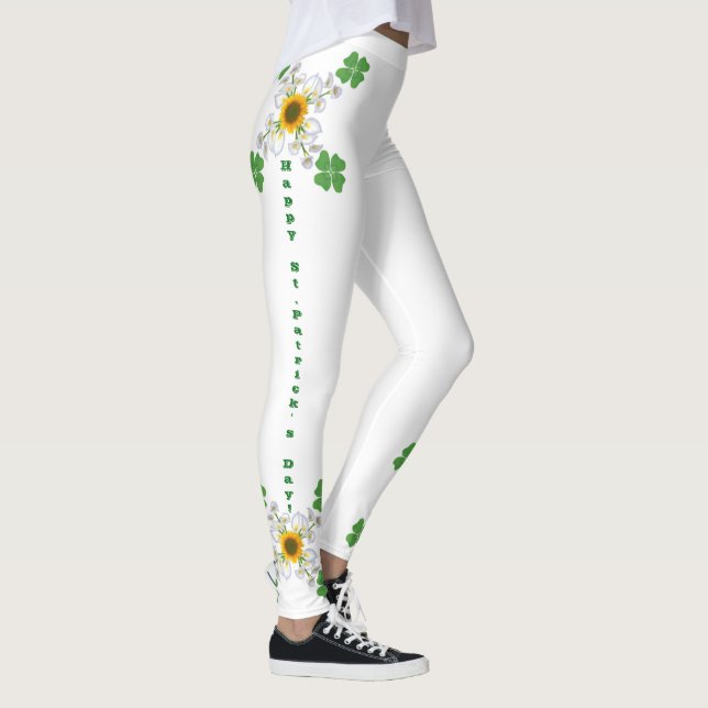 Leggings Bonne Saint Patrick ! Clover avec Calla (Droite)