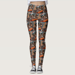 Leggings Border Collie Chien Montagnes Russes Noël