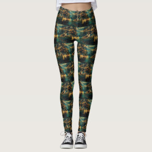 Leggings Bordure Collie Noël Festive Voyage