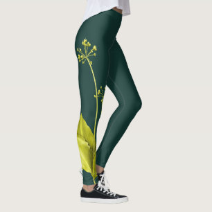 Leggings Botanique d'ail sauvage Plante vert