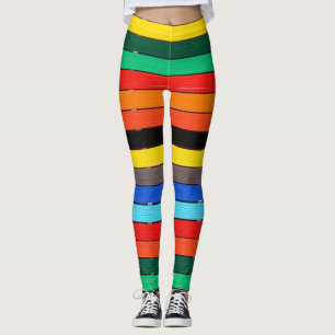 Leggings Boucles et rayures colorées Arc-en-ciel