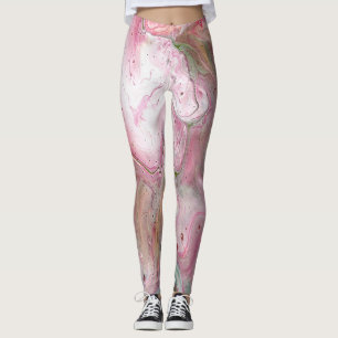 Leggings Bougie Vert rose doux Jambes Abstraites