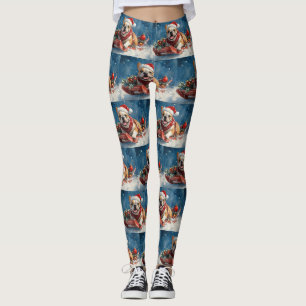 Leggings Bouledogue en traîneau Laissez neige Noël