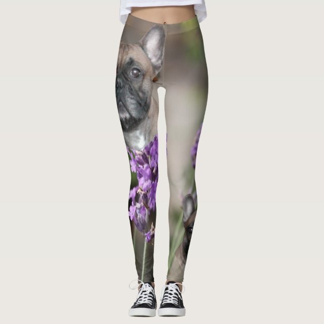 Leggings Bouledogue français avec abeille French Bulldog (Devant)