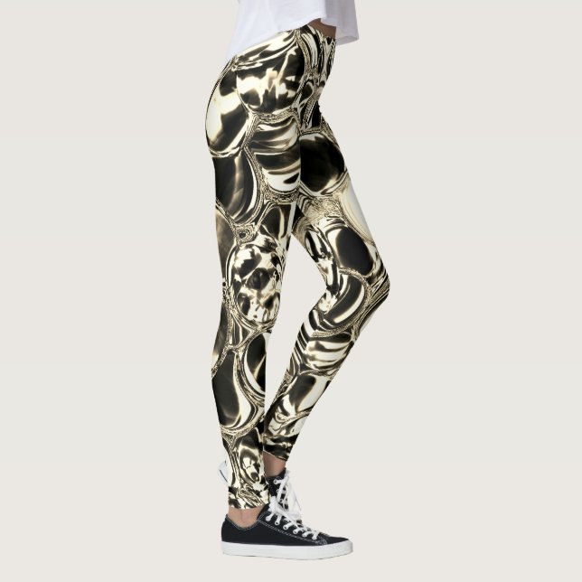 Leggings Boules de verre ou de métal ? Or et noir (Droite)