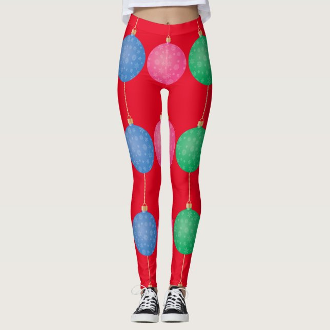 Leggings Boules d'ornement de l'arbre de Noël Thunder_Cove (Devant)