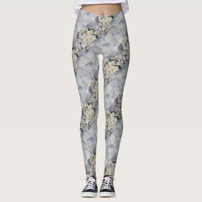 LEGGINGS BOUQUET BLANC DAISY | LÉGUMES FLORAUX (Devant)