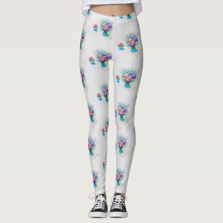 Leggings Bouquet de fleurs coloré et vibrant