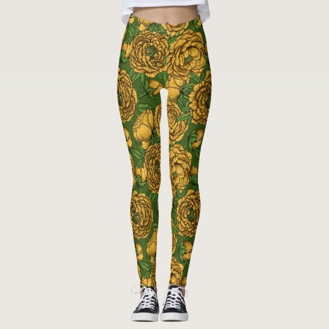 Leggings Bouquet de galets jaunes (Devant)