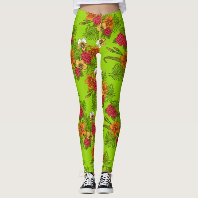 Leggings Bouquet tropical (Devant)