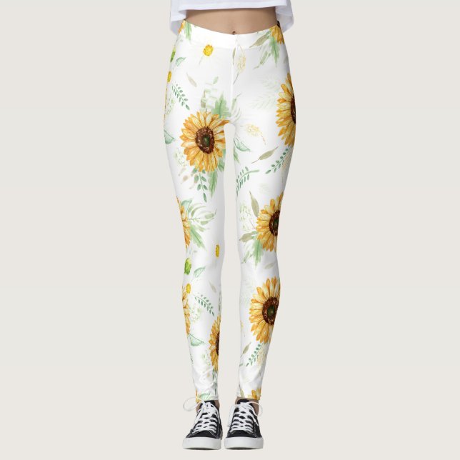 Leggings Bouquets de tournesol et de marais (Devant)