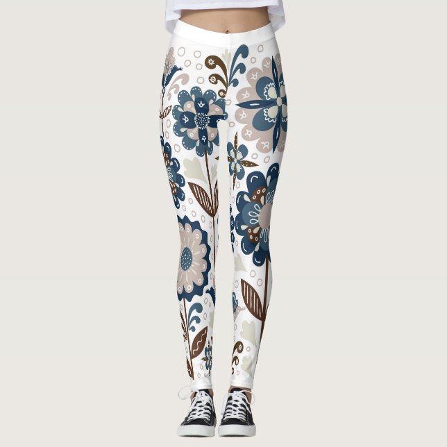 Leggings Bouquets multicolores : Main tirée (Devant)