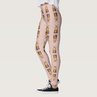 Leggings Bourdon doré en danse fleurie.10