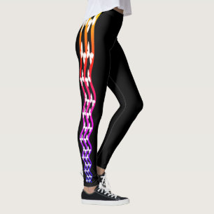 Leggings Bouton blanc cool Bleu Couleur Bandes d'ombrage su