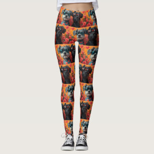 Leggings Bouviers des Flandres Cœurs Roses Saint-Valentin