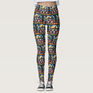 Leggings Boxer Chiens Citrouille Halloween Funny