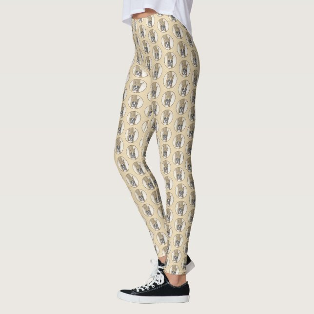 Leggings Boxer Peinture - Cute Original Chien Art (Gauche)