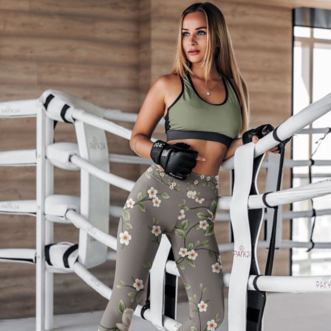 Leggings Branche florale élégante à motif | Légendes (Créateur téléchargé)