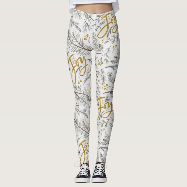 Leggings Branches Fir de Noël (Devant)